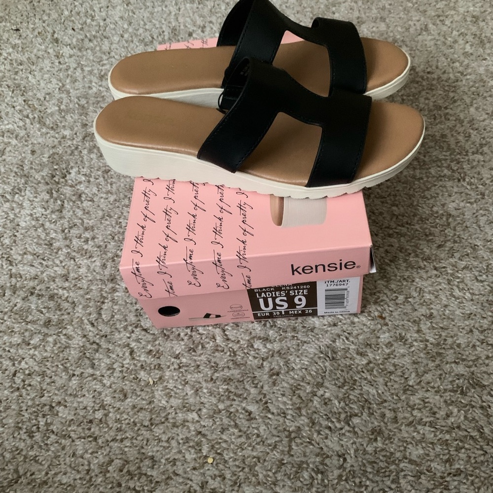 New Kensie Ladies' Size 7M Elena H Band Sandal, Black - Picture 5 of 10